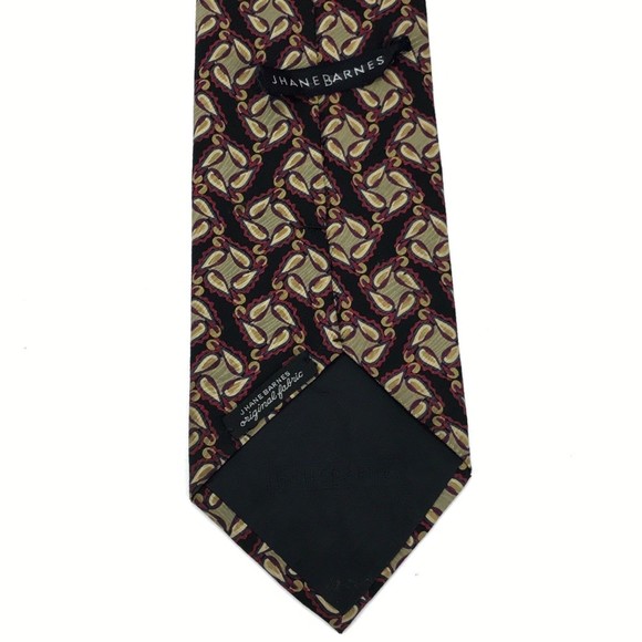 JHANE BARNES Tie Original Fabric 100% Silk Japan Geometric Men’s Necktie 👔 57" - Picture 3 of 12